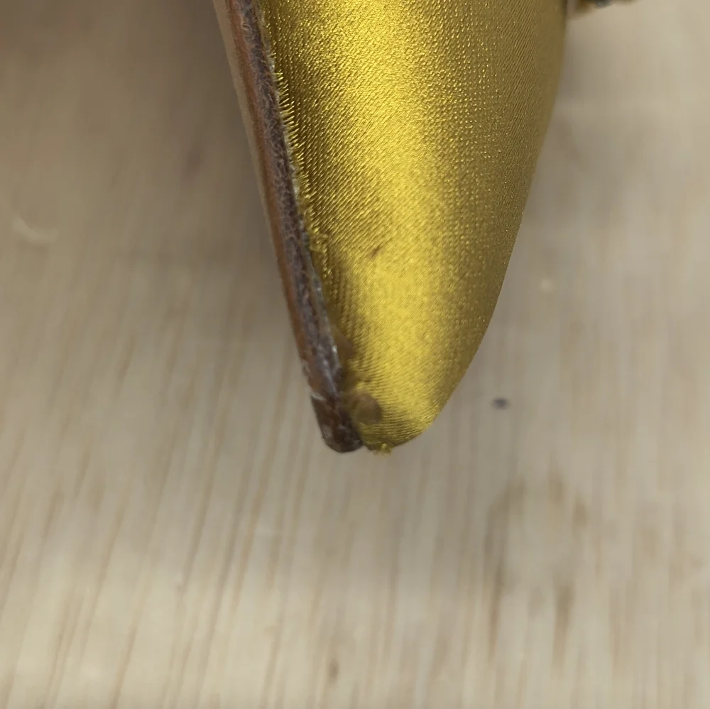 Kate Spade Darlene Yellow Satin Bow Jewel Pointed Toe Kitten Heel Mules Size 8 - Picture 11 of 12